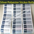 Silver/gold Vinyl Labels With Sequence Number,custom Silver Polyester Sticker Printing,adhesive Pet Stickers Rolls 